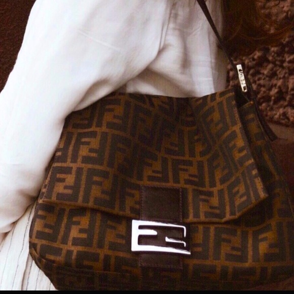 AUTHENTIC VINTAGE FENDI ZUCCA MAMA BAGUETTE - Picture 4 of 14